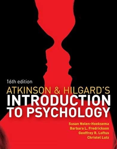 Stock image for Atkinson and Hilgard's Introduction to Psychology for sale by AwesomeBooks