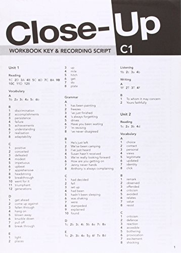 Imagen de archivo de Close Up EMEA C1 Workbook a la venta por Revaluation Books