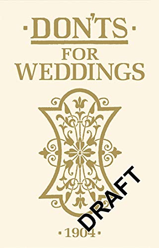 Beispielbild fr Don'ts for Weddings zum Verkauf von Blackwell's