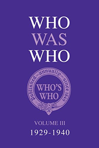 9781408193372: Who Was Who Volume III (1929-1940) (Who's Who)