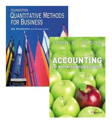 9781408207260: Valuepack:Foundation Quantitative Methods for Business/Accounting for Non-Accounting Students