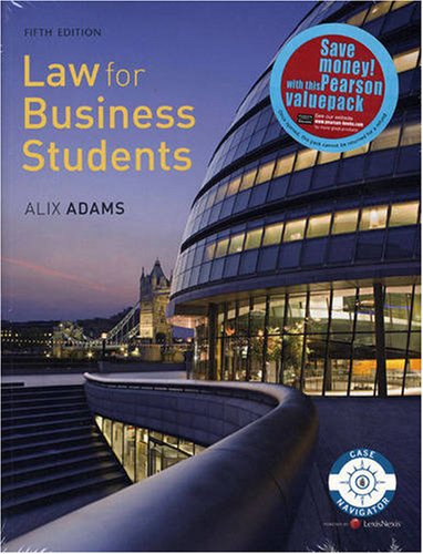 Law for Business Students: AND Contract Law Online Study Guide Access Card (9781408215142) by Adams, Alix