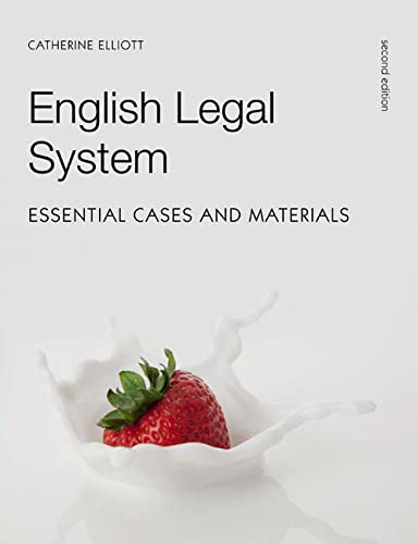 Beispielbild fr English Legal System: Essential Cases & Materials: Essential Cases and Materials zum Verkauf von WorldofBooks