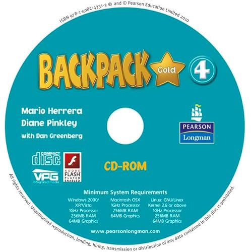 Backpack Gold 4 CD ROM (Student Book) New Edition for Pack (9781408243312) by Pinkley, Diane; Herrera, Mario