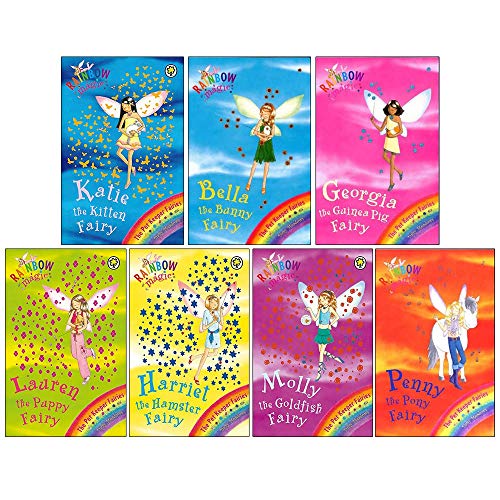 9781408353110: Rainbow Magic Pet Keeper Fairies Collection 7 Books Box Set (Katie the Kitten Fairy, Bella the Bunny Fairy, Georgia the Guinea Pig Fairy, Lauren the Puppy Fairy, Harriet the Hamster Fairy, Molly the Goldfish Fairy, Penny the Pony Fairy)
