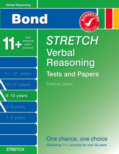 Imagen de archivo de Bond Stretch Verbal Reasoning Tests and Papers 9-10 years a la venta por Brit Books