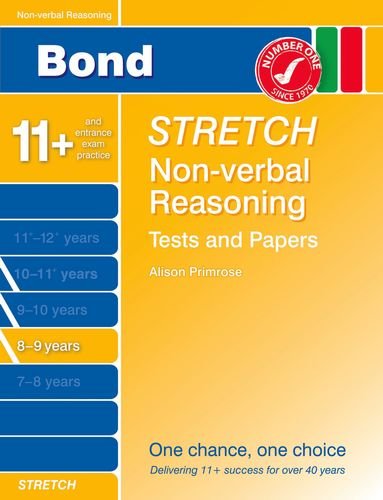 Imagen de archivo de Bond Stretch Non-Verbal Reasoning Tests and Papers 8-9 years a la venta por Brit Books
