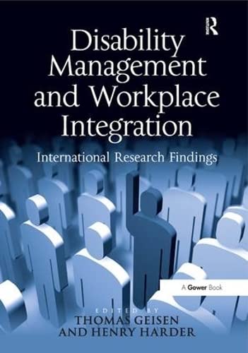 Stock image for Disability Management and Workplace Integration: International Research Findings for sale by Chiron Media