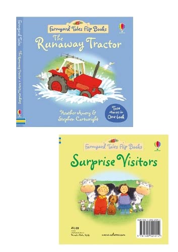 Stock image for The Runaway Tractor/Surprise Visitors (Farmyard Tales Flip Books) for sale by WorldofBooks