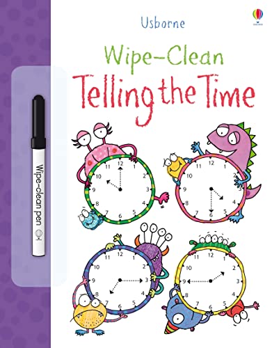 Beispielbild fr Wipe Clean Telling the Time (Usborne Wipe Clean Books) zum Verkauf von AwesomeBooks