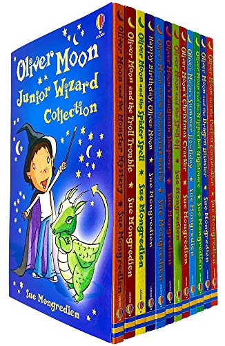 Stock image for Oliver Moon Junior Wizard Series Collection 12 Books Set by Sue Mongredien (Monster Mystery, Spider Spell, Broomstick Battle, Christmas Cracker, Dragon Disaster & MORE!) for sale by Books Unplugged