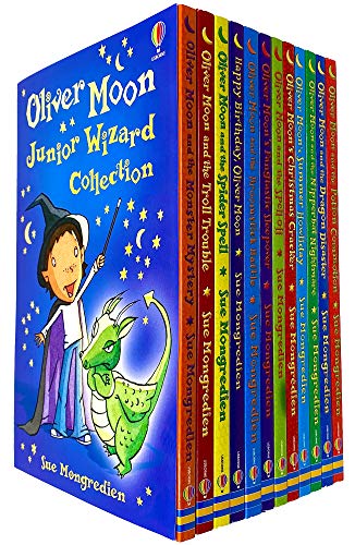 9781409555643: Oliver Moon Junior Wizard Series Collection 12 Books Set by Sue Mongredien (Monster Mystery, Spider Spell, Broomstick Battle, Christmas Cracker, Dragon Disaster & MORE!)