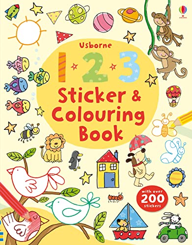 9781409564591: 123 Sticker and Colouring Book (Usborne Colouring Book + Stickers)