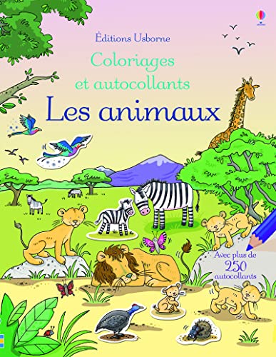 Imagen de archivo de Les animaux - Coloriages et autocollants a la venta por medimops