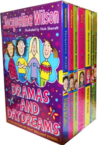 Stock image for Jacqueline Wilson 8 Book Dramas and Daydreams Collection: The Suitcase Kid, The Mum-Minder, The Worry Website, Clean Break, Cookie, Best Friends, The Bed and Breakfast Star, The Story of Tracy Beaker for sale by Brit Books