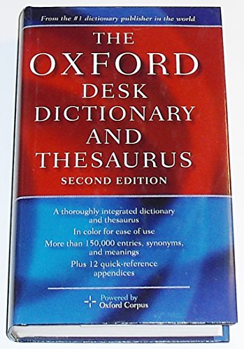 Stock image for The Oxford Desk Dictionary and Thesaurus for sale by Front Cover Books