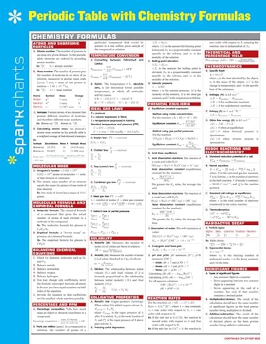 Imagen de archivo de Periodic Table with Chemistry Formulas SparkCharts (Volume 50) a la venta por BooksRun