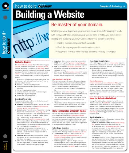 Beispielbild fr Building a Website (Quamut) zum Verkauf von Wonder Book