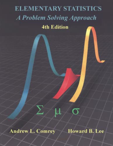 Imagen de archivo de Elementary Statistics: a Problem Solving Approach 4th Edition a la venta por Hawking Books