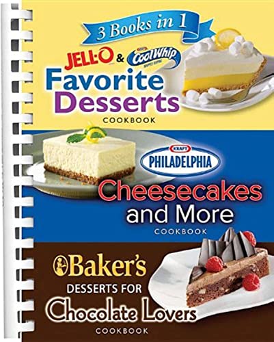 Stock image for 3 Books in 1: Jello and Cool Whip Favorite Desserts, Baker's Dessert for Chocolate Lovers, Philadelphia Cheesecakes and More for sale by Gulf Coast Books