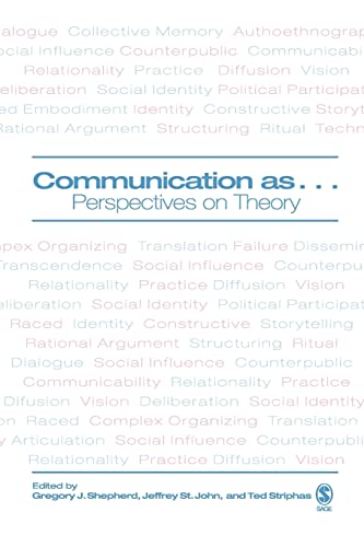 Beispielbild fr Communication As . : Perspectives on Theory zum Verkauf von Better World Books