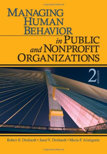 Imagen de archivo de Managing Human Behavior in Public and Nonprofit Organizations a la venta por Once Upon A Time Books