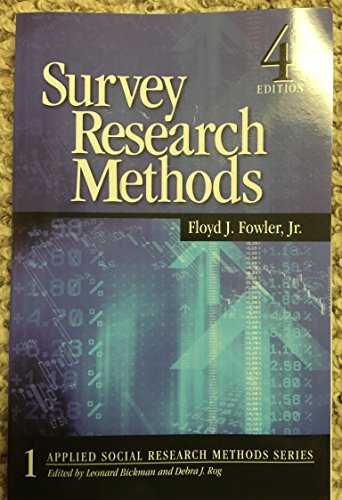 Beispielbild fr Survey Research Methods (Applied Social Research Methods Series, No. 1) zum Verkauf von SecondSale