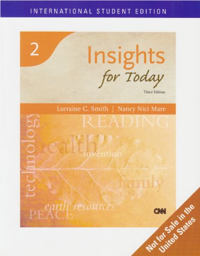 Beispielbild fr Insights for Today: A High Beginning Reading Skills Text zum Verkauf von AwesomeBooks