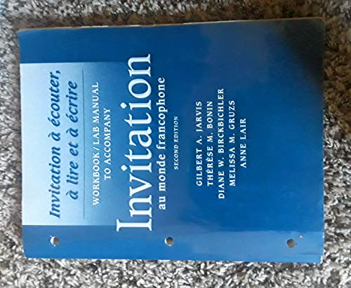 9781413001389: Workbook/Lab Manual for Invitation au monde francophone, 2nd