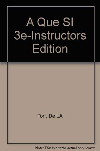 Stock image for A Que Si! Instructor's Edition, 3rd Edition for sale by Allied Book Company Inc.