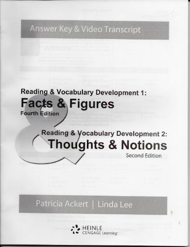 Facts & Figures, 4th Edition / Thoughts & Notions, 2nd Edition Answer Key & Video Transcript (9781413006094) by Partricia Ackert; Linda Lee