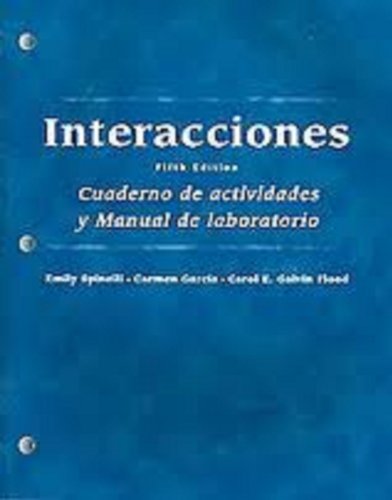 Stock image for Interacciones: Cuaderno DeActividades Y Manual De Laboratorio (Spanish Edition) for sale by The Book Spot