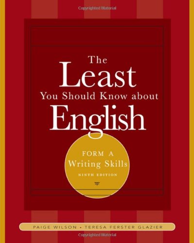 Beispielbild fr The Least You Should Know about English : Writing Skills, Form A zum Verkauf von Better World Books: West