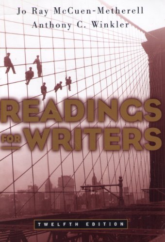 Readings for Writers (9781413016291) by McCuen-Metherell, Jo Ray; Winkler, Anthony C.