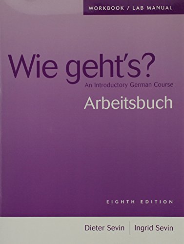 9781413017595: Workbook/Lab Manual for Wie geht’s?: An Introductory German Course, 8th