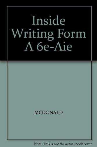Inside Writing Form A 6e-Aie (9781413021929) by Stephen McDonald