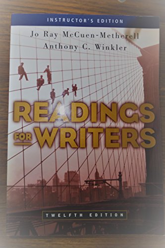 Imagen de archivo de Readings for Writers Twelth Edition Instructor's Edition a la venta por HPB-Red