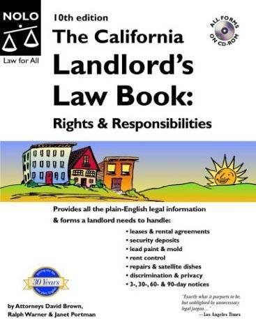 Imagen de archivo de The California Landlord's Law Book : Rights and Responsibilities (California Landlord's Law Book Vol I : Rights and Responsibilities) a la venta por HPB-Red