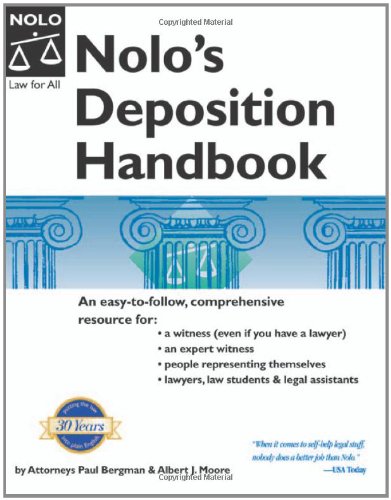 Beispielbild fr Nolo's Deposition Handbook, 3rd Edition zum Verkauf von Jenson Books Inc