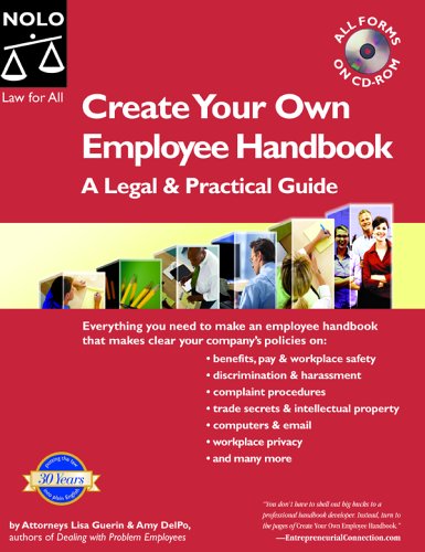 Imagen de archivo de Create Your Own Employee Handbook: A Legal and Practical Guide a la venta por Wonder Book