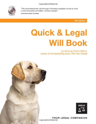 Stock image for Quick and Legal Will Book for sale by Better World Books