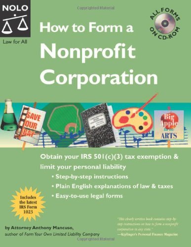Beispielbild fr How to Form a Nonprofit Corporation zum Verkauf von Better World Books