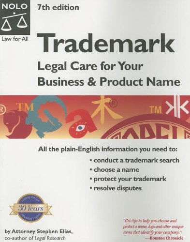 Beispielbild fr Trademark : Legal Care for Your Business and Product Name zum Verkauf von Better World Books