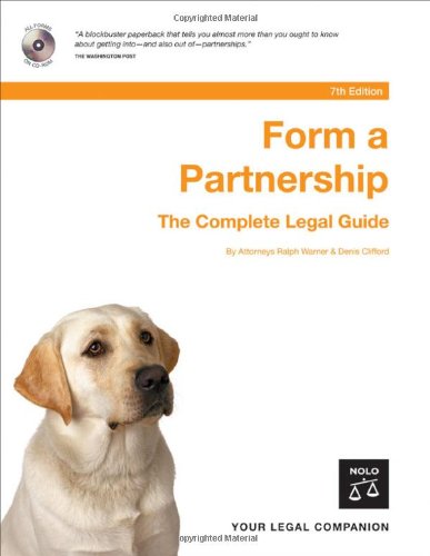 Stock image for Form a Partnership: The Complete Legal Guide [With CD-ROM] for sale by The Book Cellar, LLC