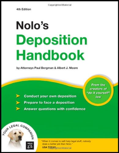 Stock image for Nolo's Deposition Handbook for sale by WeSavings LLC