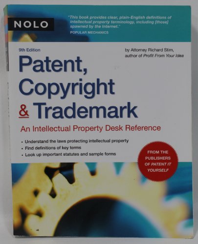 Beispielbild fr Patent, Copyright and Trademark : An Intellectual Property Desk Reference zum Verkauf von Better World Books: West