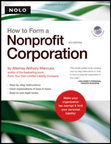 Beispielbild fr How to Form a Nonprofit Corporation zum Verkauf von Better World Books