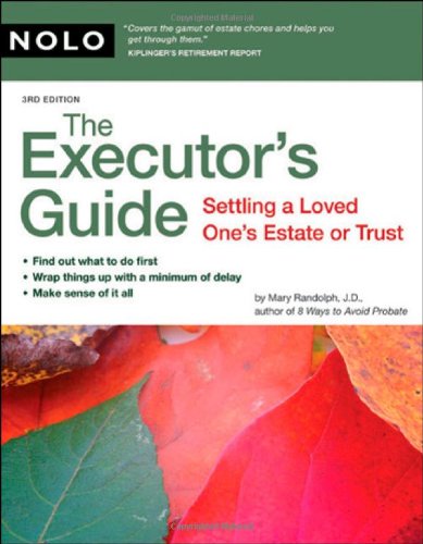Imagen de archivo de The Executor's Guide : Settling a Loved One's Estate or Trust a la venta por Better World Books