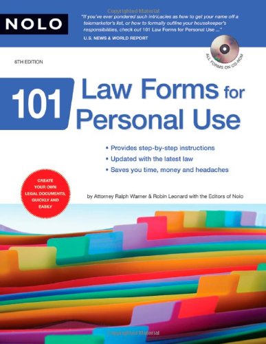 Stock image for 101 Law Forms for Personal Use [With CDROM] for sale by ThriftBooks-Atlanta