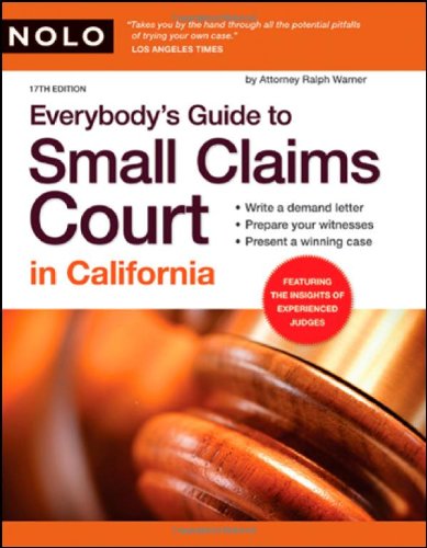 Stock image for Everybody's Guide to Small Claims Court in California for sale by ThriftBooks-Atlanta